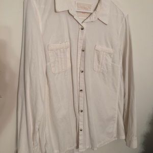 White Button Up Flannel